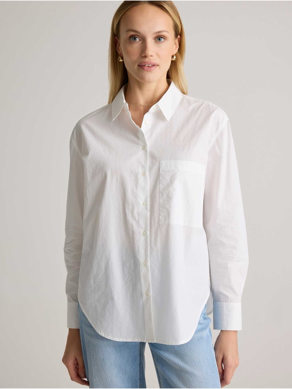 QUINCE White Button-Down Shirt - Women's Relaxed Fit
